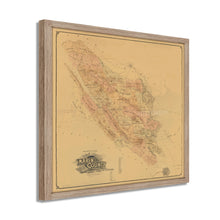 Cargar imagen en el visor de la galería, Digitally Restored and Enhanced 1892 Map of Marin County - Framed Vintage Marin County Poster - Old Marin California Map Poster