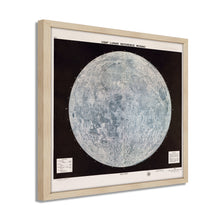 Load image into Gallery viewer, Digitally Restored and Enhanced 1966 Map of the Moon - Framed Vintage Moon Map - Restored Moon Map - Old Moon Map - USAF Lunar Reference Mosaic Poster of the Moon Wall Art Print