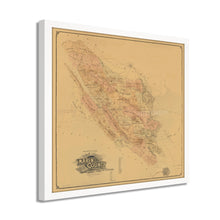 Cargar imagen en el visor de la galería, Digitally Restored and Enhanced 1892 Map of Marin County - Framed Vintage Marin County Poster - Old Marin California Map Poster