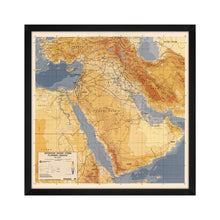Load image into Gallery viewer, Digitally Restored and Enhanced 1991 Operation Desert Storm Map - Framed Vintage Middle East Map Poster - Old Middle East Wall Art - Restored Operation Desert Storm Planning Graphic