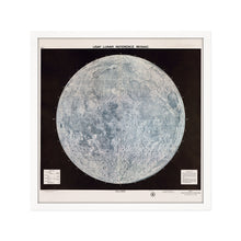 Load image into Gallery viewer, Digitally Restored and Enhanced 1966 Map of the Moon - Framed Vintage Moon Map - Restored Moon Map - Old Moon Map - USAF Lunar Reference Mosaic Poster of the Moon Wall Art Print
