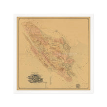 Cargar imagen en el visor de la galería, Digitally Restored and Enhanced 1892 Map of Marin County - Framed Vintage Marin County Poster - Old Marin California Map Poster
