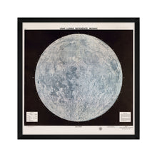 Load image into Gallery viewer, Digitally Restored and Enhanced 1966 Map of the Moon - Framed Vintage Moon Map - Restored Moon Map - Old Moon Map - USAF Lunar Reference Mosaic Poster of the Moon Wall Art Print