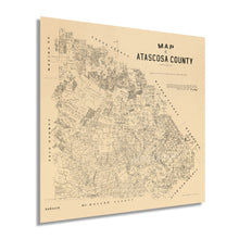 Cargar imagen en el visor de la galería, Digitally Restored and Enhanced 1879 Atascosa County Texas Map - Vintage Map of Atascosa County Wall Art - Old Atascosa County Map Poster - History Map of Atascosa County TX Showing Land Ownership