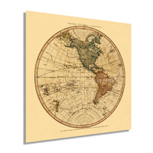 Load image into Gallery viewer, Digitally Restored and Enhanced 1786 Western Hemisphere Old World Map Poster - Vintage Western Hemisphere World Map Wall Art - Old Western Hemisphere Map of the World