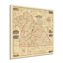 Load image into Gallery viewer, Digitally Restored and Enhanced 1860 York County Pennsylvania Map - Vintage Map of York Pennsylvania Wall Art - Historic York County PA Map Poster - Old York County Map Print from Actual Surveys