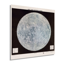 Load image into Gallery viewer, Digitally Restored and Enhanced 1966 Lunar Moon Map Poster - Lunar Map - Moon Poster Vintage Map with Data Table - Print of the Moon Wall Map - Lunar Poster - USAF Lunar Reference Mosaic