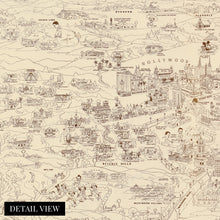 Load image into Gallery viewer, Digitally Restored and Enhanced 1937 Hollywood Map - Vintage Map of Hollywood Wall Art - Historic Hollywood California Map - Official Movie Graph of the Land of Stars - Hollywood Starland Map History