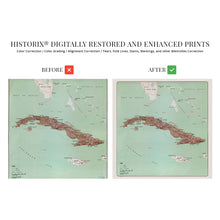 Load image into Gallery viewer, Digitally Restored and Enhanced 1962 Cuba Map Print - Vintage Map of Cuba Poster - Old Mapa de Cuba Wall Art - Republic of Cuba History Map