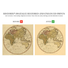 Cargar imagen en el visor de la galería, 1786 Cartel del mapa del mundo antiguo del hemisferio oriental - Arte de la pared del mapa del mundo del hemisferio oriental vintage - Mapa del mundo del hemisferio oriental antiguo