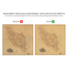 Load image into Gallery viewer, Digitally Restored and Enhanced 1892 Marin County Poster Map - Vintage Map of Marin County Wall Art - Old Marin California Map - Historic Marin County CA Map Showing Townships and Land Owners