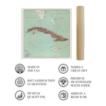 Load image into Gallery viewer, Digitally Restored and Enhanced 1962 Cuba Map Print - Vintage Map of Cuba Poster - Old Mapa de Cuba Wall Art - Republic of Cuba History Map