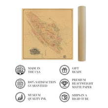 Load image into Gallery viewer, Digitally Restored and Enhanced 1892 Marin County Poster Map - Vintage Map of Marin County Wall Art - Old Marin California Map - Historic Marin County CA Map Showing Townships and Land Owners