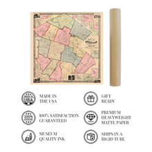 Load image into Gallery viewer, Digitally Restored and Enhanced 1856 Sullivan County New York Map Poster - Vintage Map of Sullivan County NY Wall Art - Historical Map of Sullivan County from Actual Surveys Includes Landowners