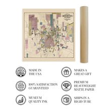 Load image into Gallery viewer, Digitally Restored and Enhanced 1895 Houston City Map - Inch Houston Texas Vintage Map - Old Map of Houston TX Wall Art - Restored Houston Wall Map of Texas - Historic City of Houston and Environs Map