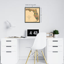 Load image into Gallery viewer, Digitally Restored and Enhanced 1856 Florida State Wall Map - Vintage Map Wall Art - Vintage Florida Map Poster Showing Cities, Towns, Roads, Trails and Railroad Lines - Vintage Florida Poster