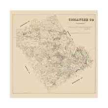 Load image into Gallery viewer, Digitally Restored and Enhanced 1879 Comanche County Texas Map - Vintage Comanche Texas Map Wall Art - Old Comanche County Map of Texas Poster