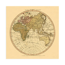 Cargar imagen en el visor de la galería, 1786 Cartel del mapa del mundo antiguo del hemisferio oriental - Arte de la pared del mapa del mundo del hemisferio oriental vintage - Mapa del mundo del hemisferio oriental antiguo