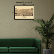 Load image into Gallery viewer, Digitally Restored and Enhanced 1883 Aberdeen South Dakota Map Print - Old Bird's Eye View Map of Aberdeen City South Dakota State Wall Art Poster