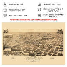 Load image into Gallery viewer, Digitally Restored and Enhanced 1883 Aberdeen South Dakota Map Print - Old Bird's Eye View Map of Aberdeen City South Dakota State Wall Art Poster