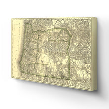 Load image into Gallery viewer, Digitally Restored and Enhanced 1876 Map of Oregon Canvas Art - Canvas Wrap Vintage Oregon Map - Old Map Of Oregon - Restored Indexed Map of Oregon State Wall Art Poster