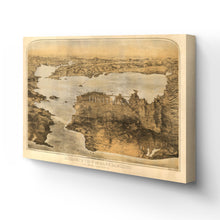 Load image into Gallery viewer, Digitally Restored and Enhanced 1876 San Francisco Canvas Art - Canvas Wrap Vintage Poster Map of San Francisco Poster - Old San Francisco Wall Art - Bird's Eye View of San Francisco City Map Poster