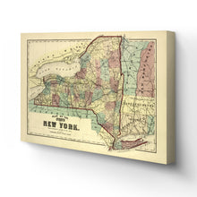 Load image into Gallery viewer, Digitally Restored and Enhanced 1875 New York Map Canvas Art - Canvas Wrap Vintage Map of New York Wall Art - Old New York Poster - Restored Map of NY State - Plan of the State of New York Map Poster