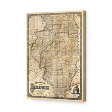 Cargar imagen en el visor de la galería, Digitally Restored and Enhanced 1861 Illinois Map Canvas Art - Canvas Wrap Vintage Illinois State Map - Old Map of Illinois Wall Art - Historic Illinois Map Print - Sectional Map of Illinois Poster