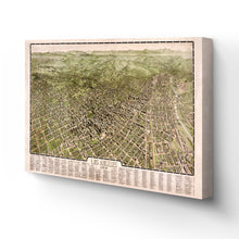 Load image into Gallery viewer, Digitally Restored and Enhanced 1909 Los Angeles Canvas Art - Canvas Wrap Vintage Map of Los Angeles California Wall Art - Old Los Angeles Map Poster - Bird's Eye View of Los Angeles City Map Print