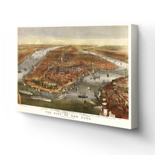 Load image into Gallery viewer, Digitally Restored and Enhanced 1870 Map of New York Canvas Art - Canvas Wrap Vintage New York Map - Restored New York Wall Art - Old Wall Map of New York City Poster - Historic New York City Wall Art