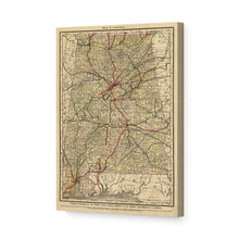 Load image into Gallery viewer, Digitally Restored and Enhanced 1888 Alabama Map Canvas Art - Canvas Wrap Vintage Alabama Map Print - Restored Alabama Wall Art - Old State of Alabama Map - Historic Wall Map of Alabama Poster