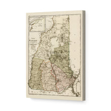 Load image into Gallery viewer, Digitally Restored and Enhanced 1796 New Hampshire Map Canvas Art - Canvas Wrap Vintage Map of New Hampshire - Restored NH Map - Historic State of New Hampshire Wall Art Poster