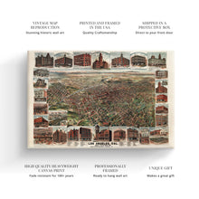 Cargar imagen en el visor de la galería, Digitally Restored and Enhanced 1891 Los Angeles - Canvas Wrap Vintage Map of Los Angeles Wall Art - Old Los Angeles Poster - Map of Los Angeles California Showing Population of City & Environs