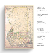 Cargar imagen en el visor de la galería, Digitally Restored and Enhanced 1820 Mississippi Map Canvas Art - Canvas Wrap Vintage State Map of Mississippi Wall Art - Historic Mississippi Poster - Old Mississippi State Map from Surveys