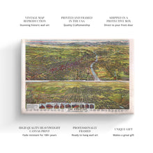 Cargar imagen en el visor de la galería, Digitally Restored and Enhanced 1894 Los Angeles Canvas Art - Canvas Wrap Vintage Map of Los Angeles Wall Art - Old Los Angeles City Map Print - Restored Bird's Eye View Map of Los Angeles California