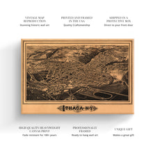 Load image into Gallery viewer, Digitally Restored and Enhanced 1882 Ithaca Map Canvas Art - Canvas Wrap Vintage Map of Ithaca New York Poster - Restored Ithaca NY Map - Old Ithaca New York Map - Bird's Eye View of Ithaca New York