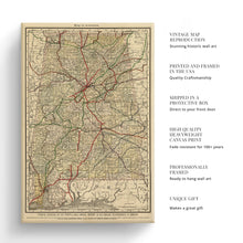 Load image into Gallery viewer, Digitally Restored and Enhanced 1888 Alabama Map Canvas Art - Canvas Wrap Vintage Alabama Map Print - Restored Alabama Wall Art - Old State of Alabama Map - Historic Wall Map of Alabama Poster