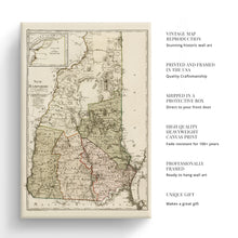 Load image into Gallery viewer, Digitally Restored and Enhanced 1796 New Hampshire Map Canvas Art - Canvas Wrap Vintage Map of New Hampshire - Restored NH Map - Historic State of New Hampshire Wall Art Poster
