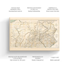 Load image into Gallery viewer, Digitally Restored and Enhanced 1792 Pennsylvania Map Canvas Art - Canvas Wrap Vintage Pennsylvania Map Poster - Historic State of Pennsylvania Wall Art - Old Wall Map of Pennsylvania Poster