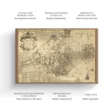 Load image into Gallery viewer, Digitally Restored and Enhanced 1769 Boston Canvas Art - Canvas Wrap Vintage Map of Boston Wall Art - Old Boston Massachusetts Map - New Plan of The Great Town of Boston in New England in America