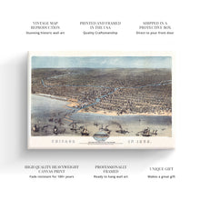 Cargar imagen en el visor de la galería, Digitally Restored and Enhanced 1868 Chicago Map Canvas - Canvas Wrap Vintage Chicago Wall Art - History Map of Chicago Poster - Old Chicago Map Wall Art - Chicago Map Poster from Schiller Street