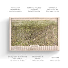 Load image into Gallery viewer, Digitally Restored and Enhanced 1909 Los Angeles Canvas Art - Canvas Wrap Vintage Map of Los Angeles California Wall Art - Old Los Angeles Map Poster - Bird's Eye View of Los Angeles City Map Print