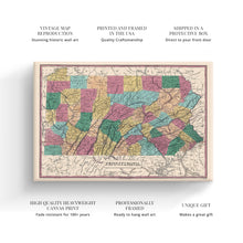 Load image into Gallery viewer, Digitally Restored and Enhanced 1829 Pennsylvania Map Canvas - Canvas Wrap Vintage Pennsylvania Map Poster - Old Pennsylvania - Historic Map of Pennsylvania State - Restored Pennsylvania Wall Art