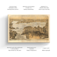 Load image into Gallery viewer, Digitally Restored and Enhanced 1876 San Francisco Canvas Art - Canvas Wrap Vintage Poster Map of San Francisco Poster - Old San Francisco Wall Art - Bird's Eye View of San Francisco City Map Poster