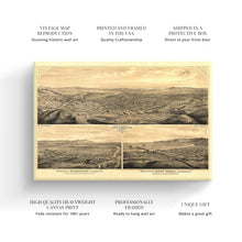 Load image into Gallery viewer, Digitally Restored and Enhanced 1877 Los Angeles Canvas Art - Map of Los Angeles California - Old Bird's Eye View of Los Angeles Map Poster