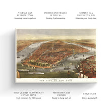 Load image into Gallery viewer, Digitally Restored and Enhanced 1870 Map of New York Canvas Art - Canvas Wrap Vintage New York Map - Restored New York Wall Art - Old Wall Map of New York City Poster - Historic New York City Wall Art
