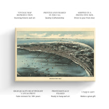 Load image into Gallery viewer, Digitally Restored and Enhanced 1910 Provincetown MA Cape Cod Canvas - Canvas Wrap Vintage Cape Cod Map of Provincetown - Old Bird's Eye View Map of Cape Cod Provincetown Massachusetts Wall Art Poster