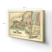 Load image into Gallery viewer, Digitally Restored and Enhanced 1875 New York Map Canvas Art - Canvas Wrap Vintage Map of New York Wall Art - Old New York Poster - Restored Map of NY State - Plan of the State of New York Map Poster