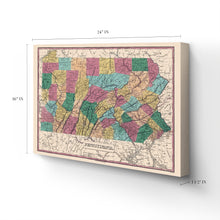Load image into Gallery viewer, Digitally Restored and Enhanced 1829 Pennsylvania Map Canvas - Canvas Wrap Vintage Pennsylvania Map Poster - Old Pennsylvania - Historic Map of Pennsylvania State - Restored Pennsylvania Wall Art