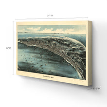 Load image into Gallery viewer, Digitally Restored and Enhanced 1910 Provincetown MA Cape Cod Canvas - Canvas Wrap Vintage Cape Cod Map of Provincetown - Old Bird's Eye View Map of Cape Cod Provincetown Massachusetts Wall Art Poster